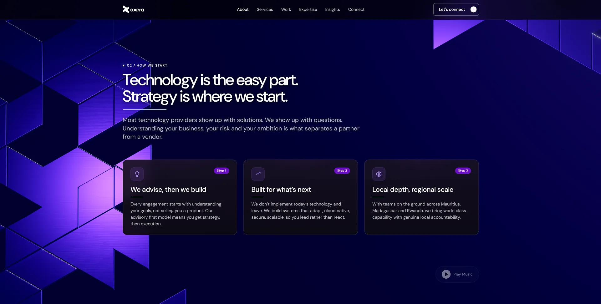 AXERA strategy section outlining advice, future planning and local technology expertise