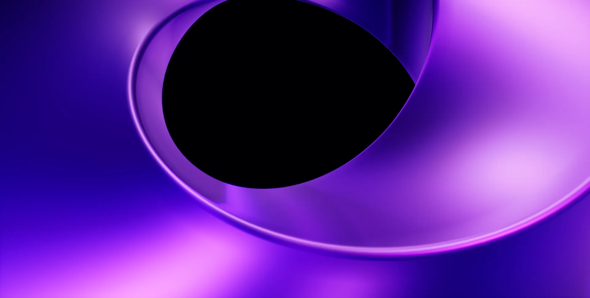 Close-up view of OX-CIRCLE's reflective purple ring identity