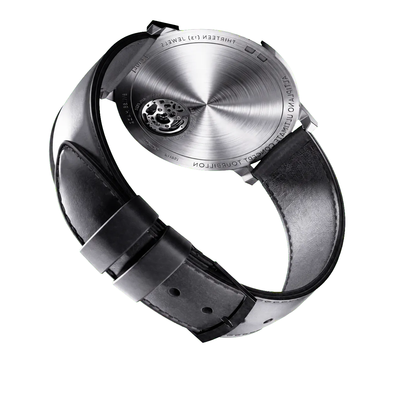 Piaget-inspired mechanical watch rendered from the reverse